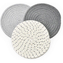 Juego de 3 posavasos antideslizantes de algodón tejido para cocinar y hornear.