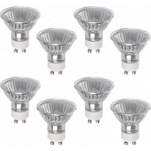 GU10 50W Halogen Bulbs, 8-Pack, Dimmable 220V 2800K Warm White, Shatter-Resistant Flicker-Free Spotlights