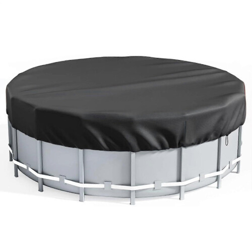 12ft Round Solar Pool Cover with UV Reflection, Foldable Design, Thick Reinforced Edges, Waterproof Coating
