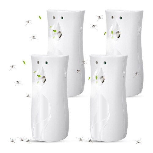 Automatic Fly Spray Dispenser 4 Pack, White Plastic Insect Control for Barns Farms Stables