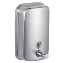 Wall-Mounted Hand Pump Soap Dispenser, Stainless Steel Hand Sanitizer Box for Hotel Bathroom, Manual, Leak Proof, Easy Install