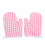 Oven Mitts Heat Resistant Non Slip 2Pcs Pink Plaid with Hanging Loop 1
