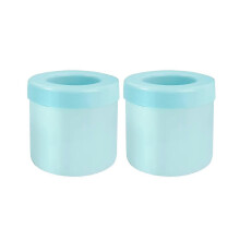 Cylinder Silicone Ice Cube Mold, 2pcs Press-Type 3D Lattice Maker for Stress Relief