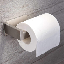 Soporte autoadhesivo para papel higiénico, acero inoxidable 304, diseño en forma de L, sin necesidad de taladrar.