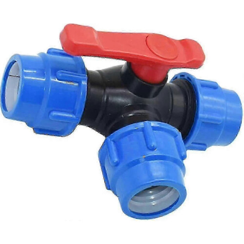 3-Way PVC Ball Valve for 50mm PE Pipe Quick Connect Manual Switch