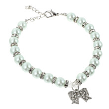 1Blauwe Huisdier Parel Halsband Met Creatieve Hanger, Chic Design