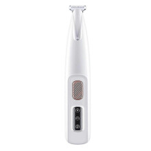 Pet Foot Shaver & Trimmer for Cats Dogs, Waterproof, LED Light, USB Rechargeable, White