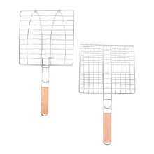 2St Rvs Vis Grillmand Barbecue Nets Met Handvat Assorti Kleuren