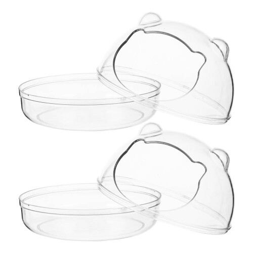2St Transparante Hamster Bad Container Met Stevig Plastic En Antislip