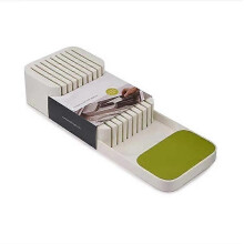 Bloque para cuchillos de cocina, doble capa con separador, capacidad para 9 cuchillos de hasta 23cm, PP apto para uso alimentario, base antideslizante