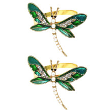 2St Groene Legering Servetring Drakenvlinder Tafeldecoratie