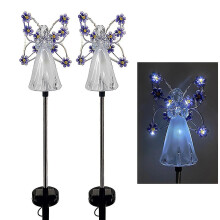 Angel Solar Lights, 2 Pack, LED, IP44 Waterproof, Outdoor Solar Powered Garden Decoration Lights for Halloween Christmas