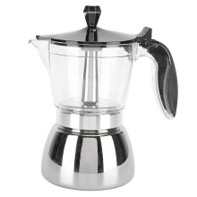 Mokapot, 6 kopjes (300 ml), roestvrijstalen Italiaanse achthoekige koffiepot voor huishoudelijk gebruik.