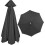 Parasol Replacement Fabric, Polyester Canopy Compatible with 6 Rib Standard Cantilever Umbrellas, Black 1