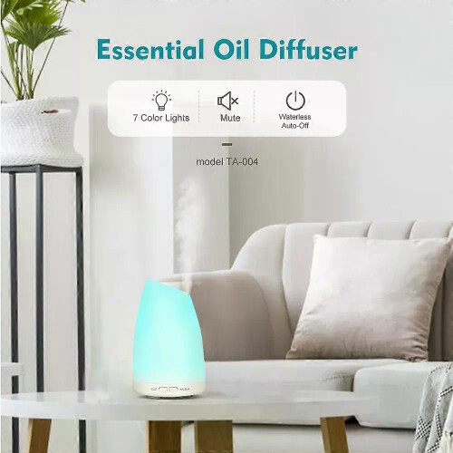 Aromacare Diffuser for Essential Oils, Cool Mist Humidifier, 7 Colors Lights, BPA Free, Compact Space Saving, 2 Misting Modes, Auto Shut Off 2
