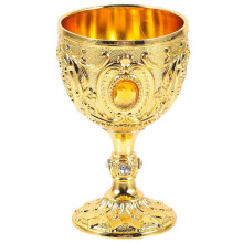 Gold Metal Wine Goblet 30ml Vintage European Style Aluminum Alloy Shot Glass
