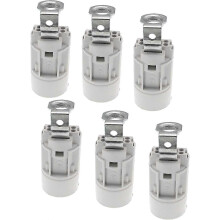 E14 Flame Bulb Bases, 6 Pack, Thermoplastic Gray, 52mm High, 1/8 Ips Thread, for Chandeliers and Candle Holders