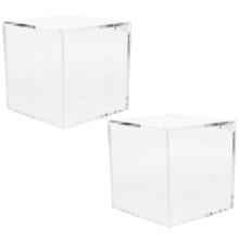 Clear Acrylic Display Case Box Organizer for Action Figures Collectibles 2pcs
