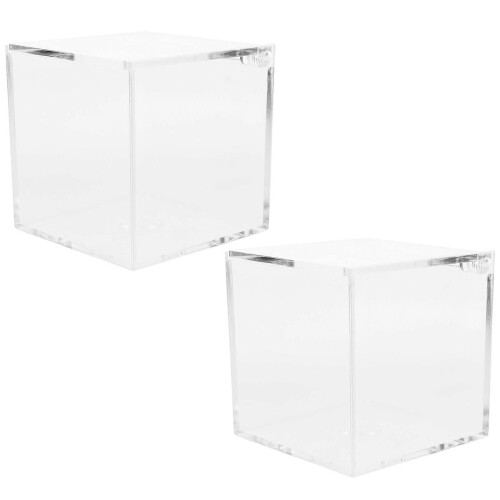 Clear Acrylic Display Case Box Organizer for Action Figures Collectibles 2pcs