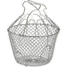 Cesta plegable para ensalada de 22,5 cm con refuerzos de acero inoxidable para lechuga y verduras.