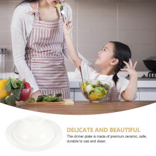 Ceramic Plate with Dome Lid for Steak Plating, 18cm White Porcelain Dinner Party Plate