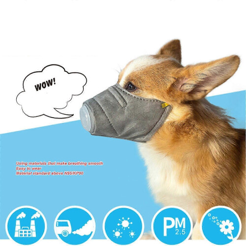 Anti-Haze Adjustable Dog Muzzle for Smog Pollen Exhaust with Steel Ring 2