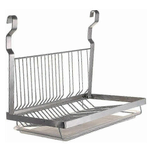 Stainless Steel Wall Mounted Foldable Dish Drying Rack With Drain Board