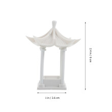 2St Octagonaal Tuinpaviljoen Model Micro Landschap Accessoire Wit