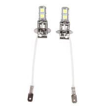 2pcs H3 5050 6500K White LED Fog Light Bulbs for Car, Shockproof, Long Lifespan