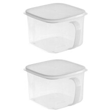 Food Storage Containers with Lid and Handle, Transparent Cereal Organizer, 2pcs, PP PE Material