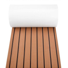 6 mm zelfklevende EVA-schuim teakhouten mat voor boten, jachten en andere maritieme toepassingen, bruin, 240 cm x 45 cm