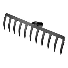 Gartenrechenkopf aus Manganstahl mit 11 Zähnen, kompatibel mit runden Stielen, robust, 42,5 cm