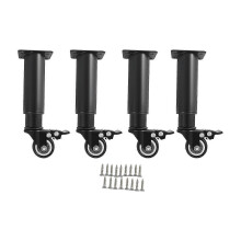 Pieds de meubles réglables avec roulettes pivotantes et freins, lot de 4, hauteur 18,5 à 26 cm, charge maximale 150 kg