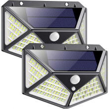 Solar Security Light with Motion Sensor 162 LED IP65 Waterproof Wireless Wall Lamp 3 Lighting Modes
