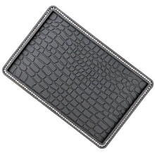 Antislip dashboardmat voor auto-interieur, PVC-telefoonhouder met strass-steentjes, herbruikbare opbergruimte voor sleutels en brillen