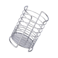 Soporte de acero inoxidable para palillos y cesta de drenaje para uso en encimeras de cocina.