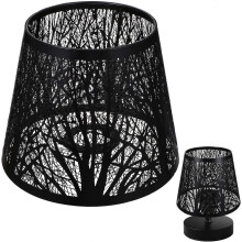 Metal Lamp Shade for Table and Floor Lamps, Hollow Tree Shadow Design, Black, 10.5 Inches, Compatible with E27 Bulbs