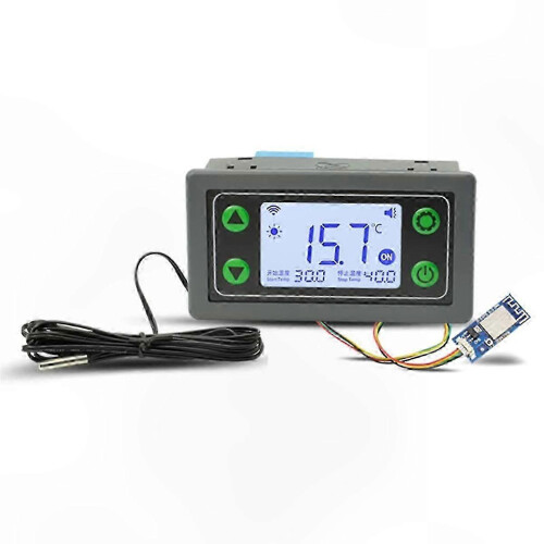 WiFi Temperature Controller with Digital Display and Remote App Control, 30A Relay, Waterproof Probe