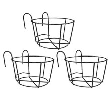 Hängender Blumentopfhalter, gummierte Eisenhalterung für Garten und Balkon, 3er-Set