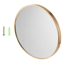 Ronde make-upspiegel, hangend, 40x40 cm, van aluminiumlegering, wandmontage, voor badkamer en slaapkamer