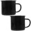 Retro Enamel Cup 2Pcs Black Enamel Drinking Cup Set with Handle for Home 1