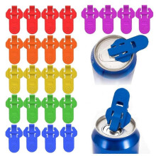 Juego de 24 abrelatas manuales de colores con tapa de bebidas a prueba de fugas y anillo superior.