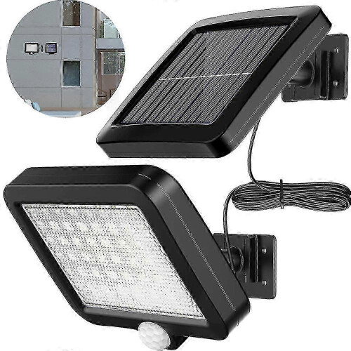 Waterproof Solar Lamp with 56 LED, Motion Detector, IP65, Separate Solar Panel and Cable