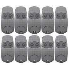 Afstandsbediening voor garagedeuropener, compatibel met TOP 432EE 433,92 MHz, 2 knoppen, ABS, inclusief batterij, verpakking van 10 stuks.