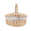 Woven Wicker Picnic Basket with Handle, Removable Linen Lining, Double Lid 1