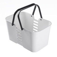 Plastic Draining Storage Basket Square Toiletry Organizer for Bathroom Shower Kitchen