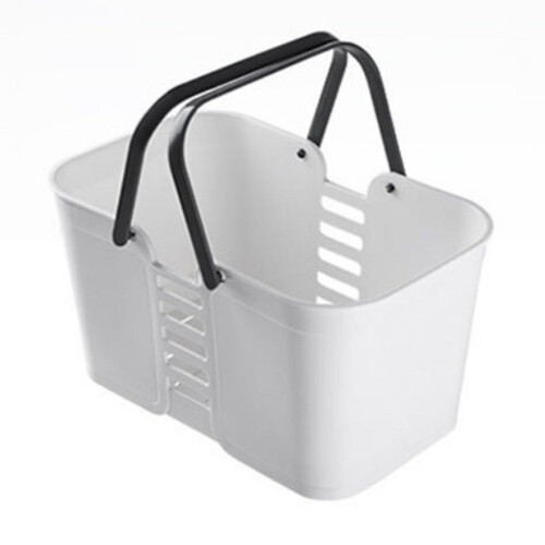 Plastic Draining Storage Basket Square Toiletry Organizer for Bathroom Shower Kitchen