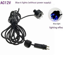 12V LED-Unterwasserlichtring für kleine Teiche und Springbrunnen, 6 blaue LEDs, geeignet für Süß- und Salzwasser