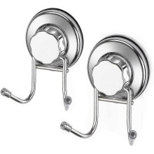 Strong Suction Cup Hooks 2 Pack, Damage Free Stainless Steel for Tile Glass Mirror