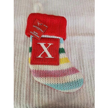Vianočná ponožka s monogramom Wondershop, mini písmeno X, dúha, iniciály, pletené